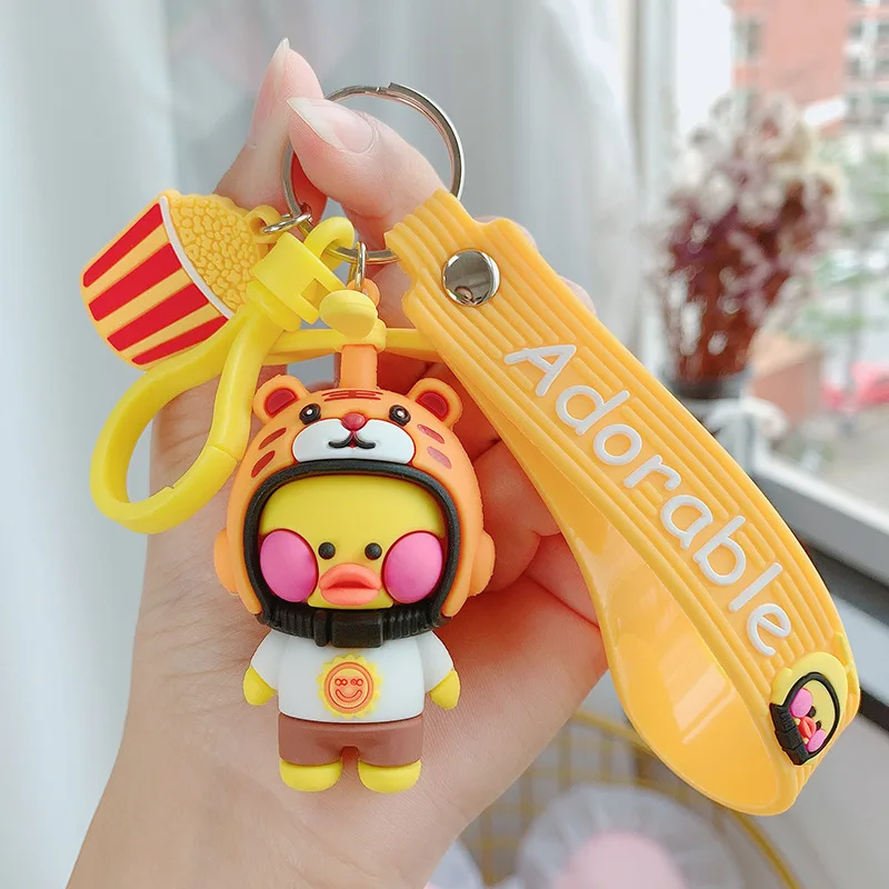 Мультяшный шлем брелок утка Милая Автомобильная подвеска креативная женская