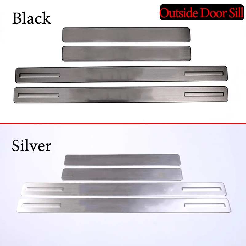 Stainless Steel Car Outside Door Sill Scuff Wear Protector Plates Cover Trim For Land rover Discovery 4 LR4 2010-16 with Logo | Автомобили