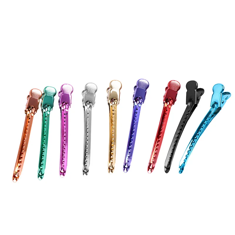 100 шт. Профессиональные Парикмахерские ножницы утиный клюв клип Цвет Сталь