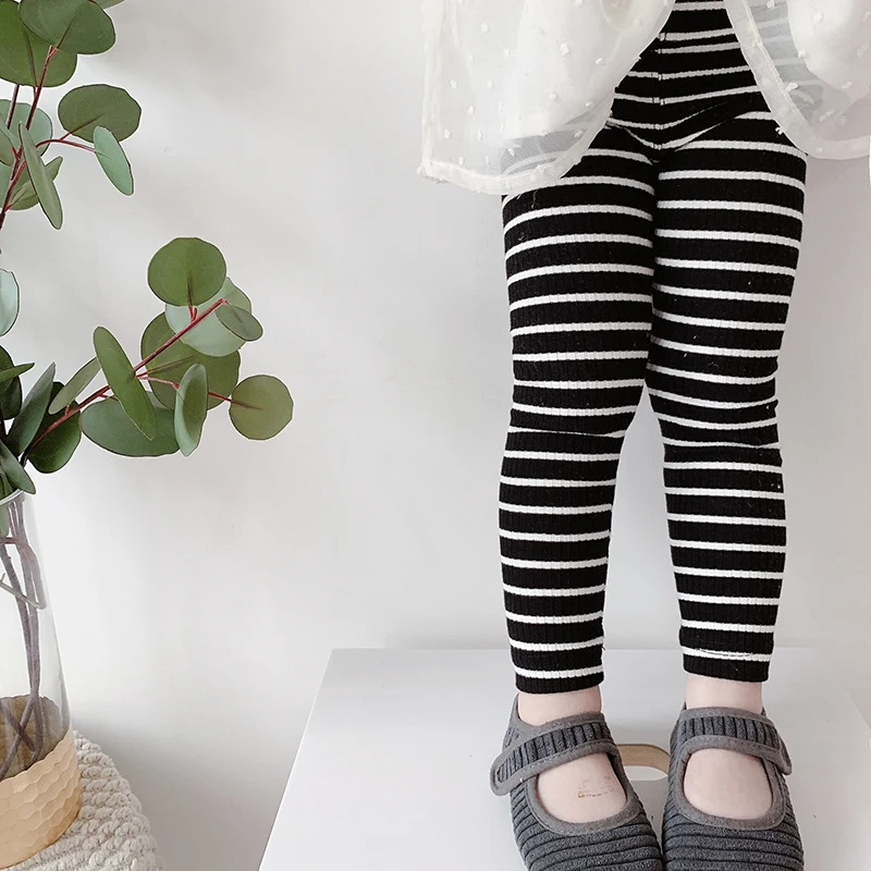 Весенне осенние леггинсы для девочек обтягивающие штаны малышей Детские вязаные