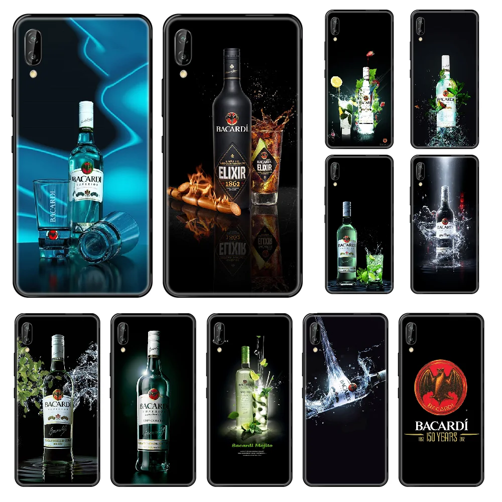 

Bacardi Phone case For Huawei Honor Mate 5 6 7 8 9 10 20 A C X Lite black luxury Etui fashion prime pretty funda silicone