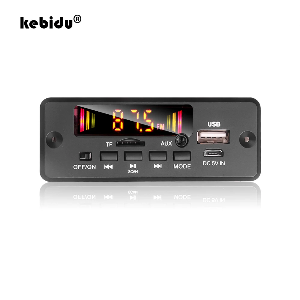 Bluetooth 5.0 Car Radio MP3 Player Decoder Board DC 5V 12V 32V Handsfree Support Recording FM TF SD Card AUX 2 x 3W Amplifier