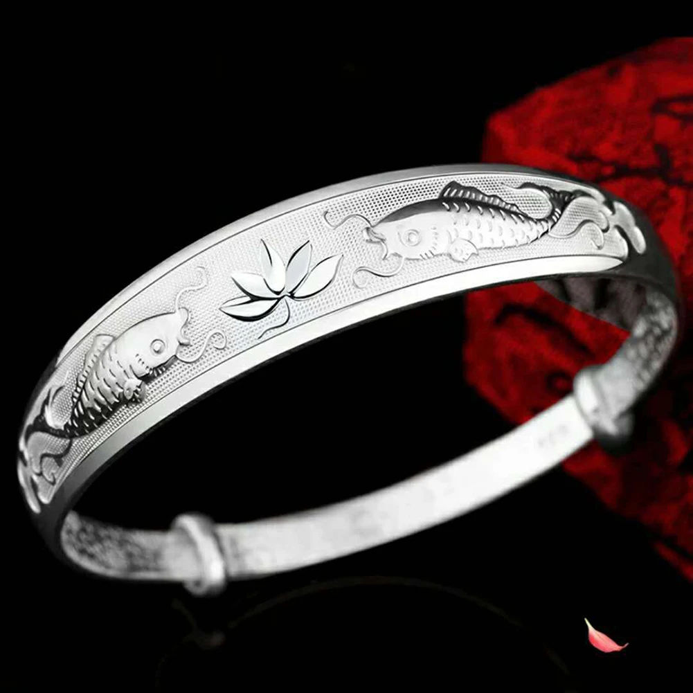 Персонализированный браслет с именем ребенка резьба на цепочке рыба узор лотос