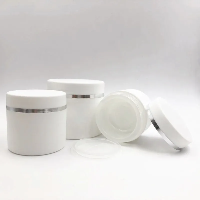 

Free Ship 30PCS 50 gram 50g 50ml double wall plastic jar with lid, empty cosmetic plastic jars, sample cosmetic cream containers