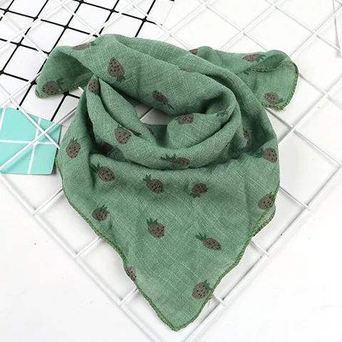 Strawberry green 45*45 см, детский хлопковый шарф для маленьких мальчиков и девочек, милый детский шейный платок, детский маленький квадратный шарф, мягкий нагрудник - Цвет: Strawberry green