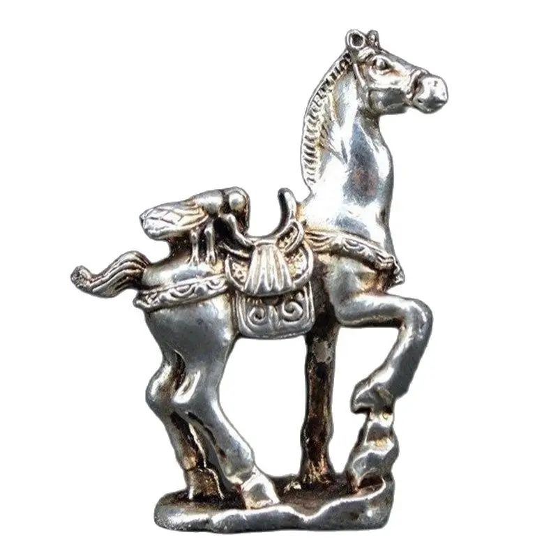 

Collection of hand-carved Miao silver statue of a horse to win