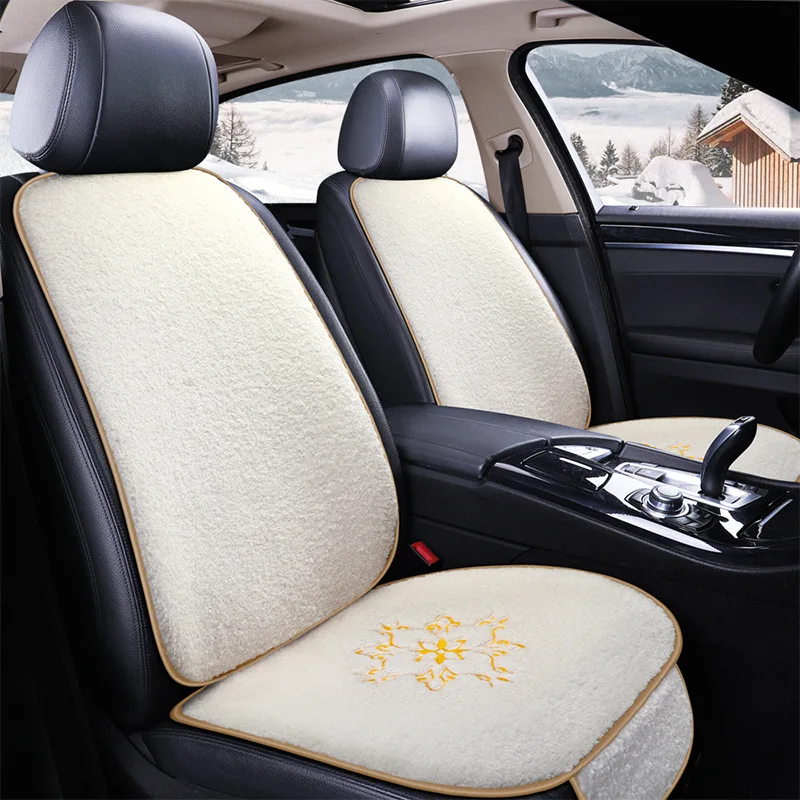 

Pop Winter Lamb Velvet Car Seat Cushion To Keep Warm In Winter No Lint Non-slip Surface Tied Seat Cushion Square Cushion