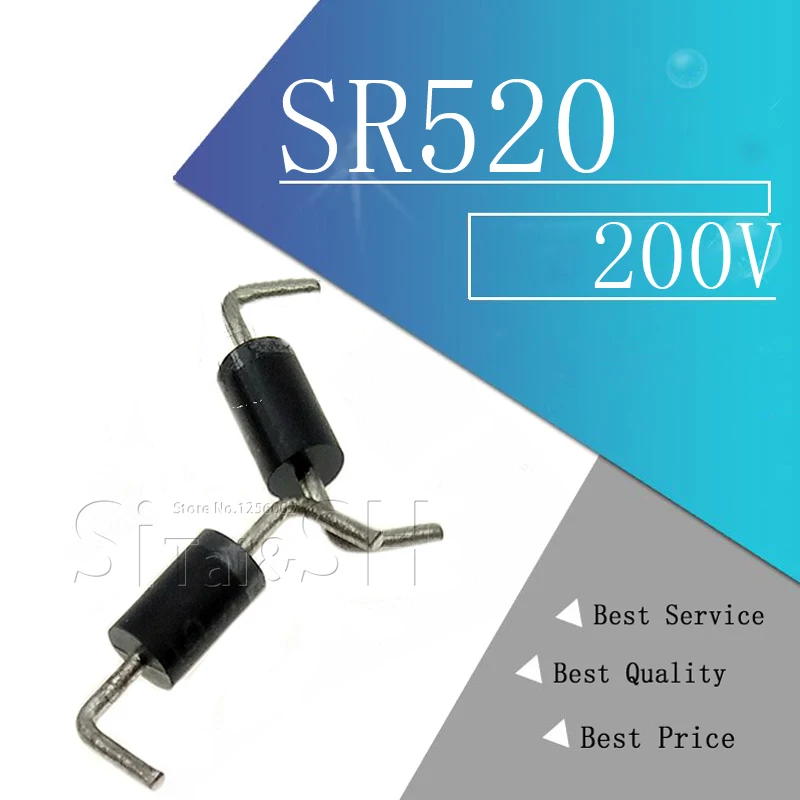 20 шт. диод SR520 может заменить MBR5200 SB5200 SR5200 5A / 200V|c c| |