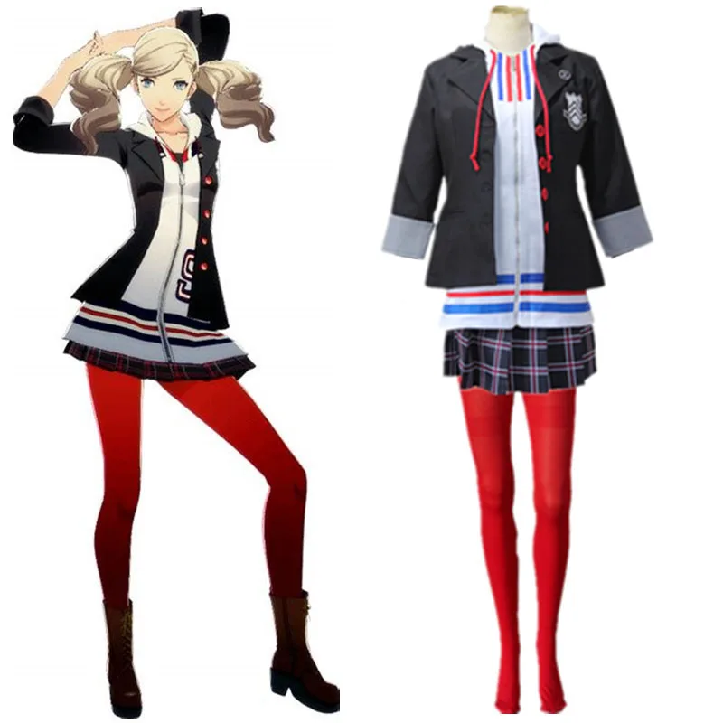 Ann Takamaki Косплэй Persona 5 Анны костюм полный комплект униформы куртка рубашка Skir