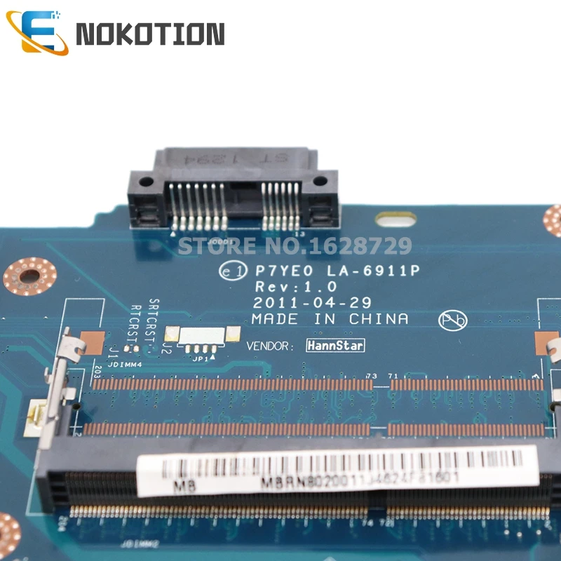 NOKOTION материнская плата для ноутбука acer aspire 7750 7750Z P7YE0 LA-6911P MBRN802001 MB. RN802.001 основная плата HM65 DDR3