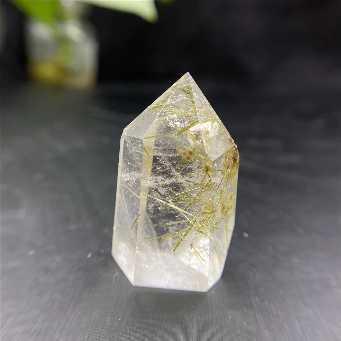 Rutilate Crystal Point Stone Island Wicca Decor натуральные кварцевые кристаллы природный камень | Дом