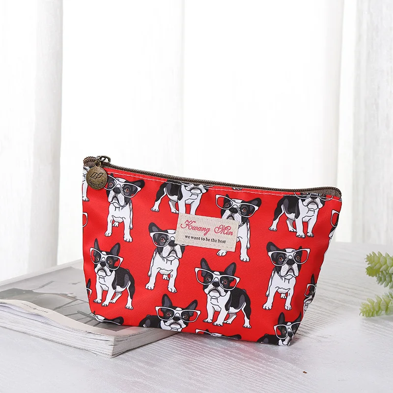 glasses dog M Новинка, креативные сумки для макияжа с рисунком милой собаки и кошки, косметичка для путешествий, дамская сумка с карманами, Женская водонепроницаемая сумка для стирки - Цвет: glasses dog M
