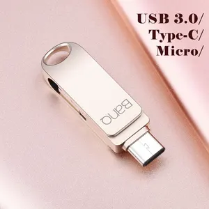 Флеш-накопитель 3 в 1 BanQ C80, USB Type-CMicroUSB 3,0, 32 ГБ, металлическая ручка, 64 ГБ, высокоскоростной флеш-накопитель, 16 ГБ