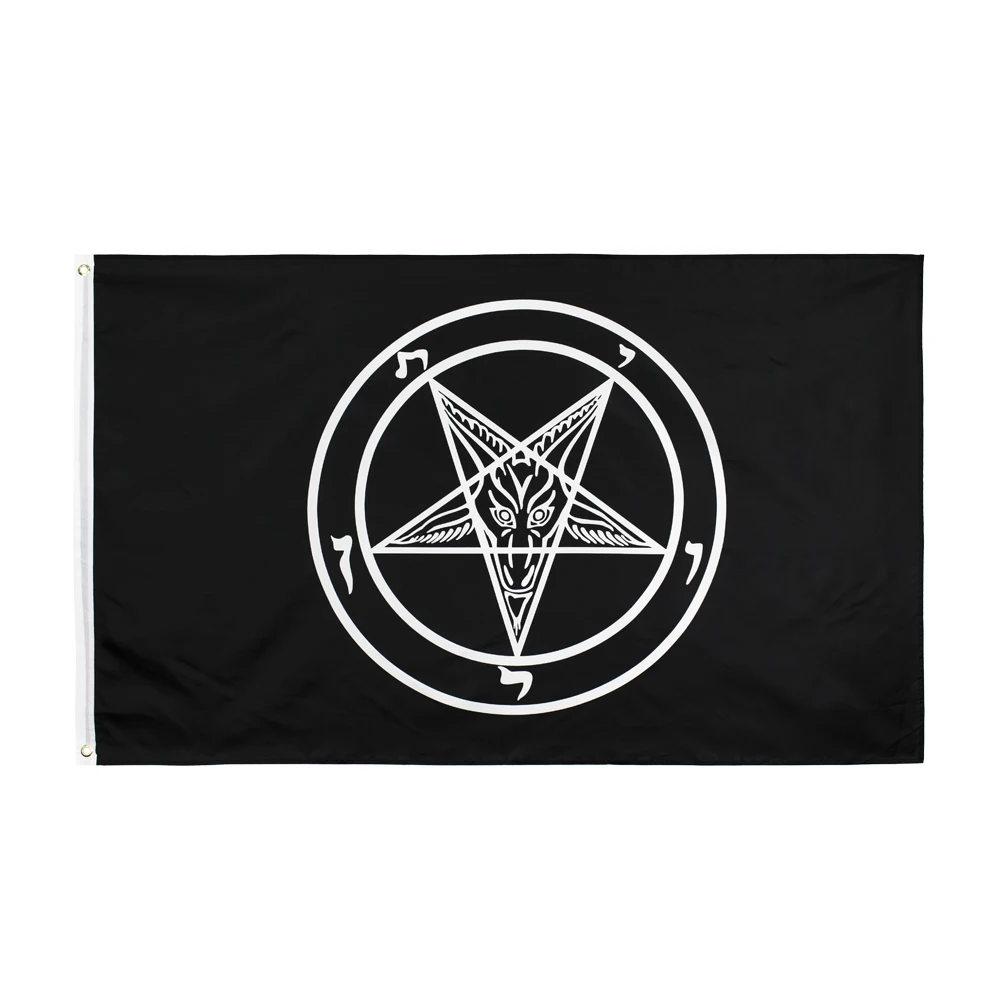 Satanism flags 90x150cm Roman Catholic Church knights Templar pentagram Baphomet flag of Satan | Flags