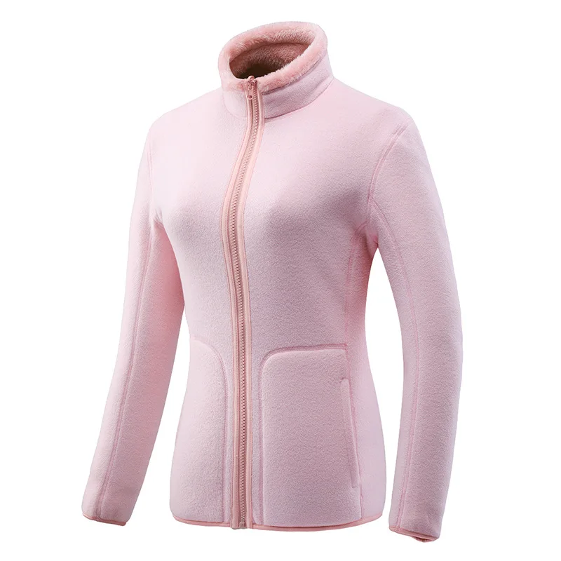 Women Light Pink 5XL мужская и женская зимняя бархатная утолщенная теплая куртка для спорта на открытом воздухе, альпинизма, рыбалки, верховой езды, пешего туризма, ветрозащитная Теплая Флисовая Куртка - Цвет: Women Light Pink