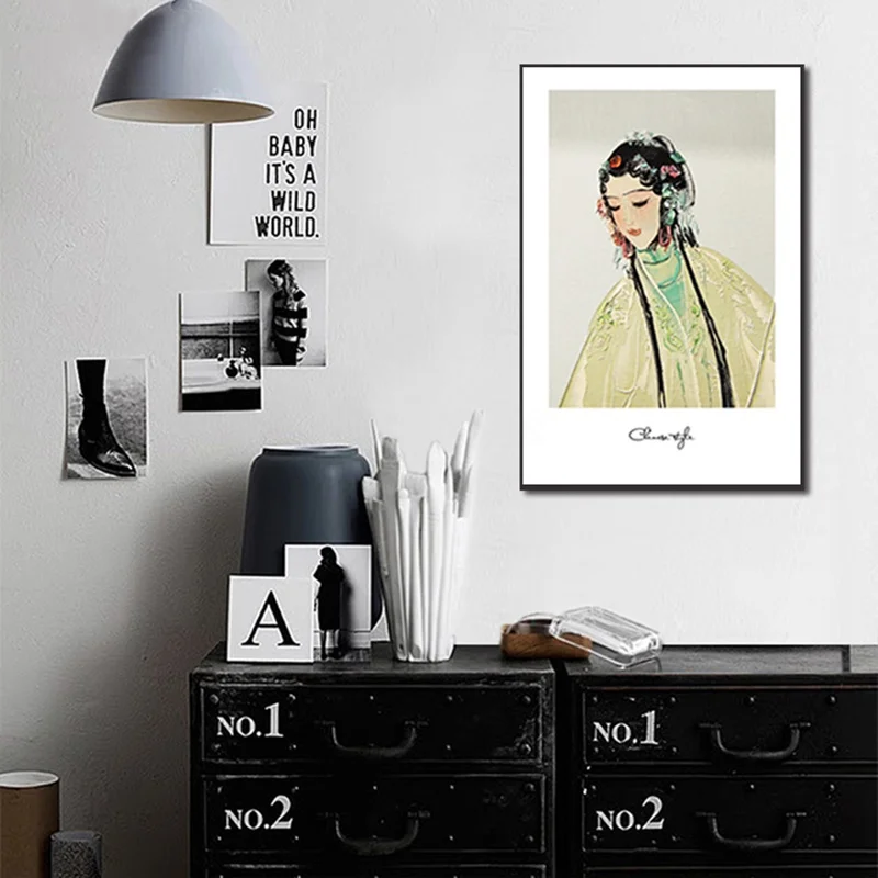 

Poster Aesthetic Printing Canvas Painting Frameless New Chinese Living Room Decoration Painting Peking Opera Beauty