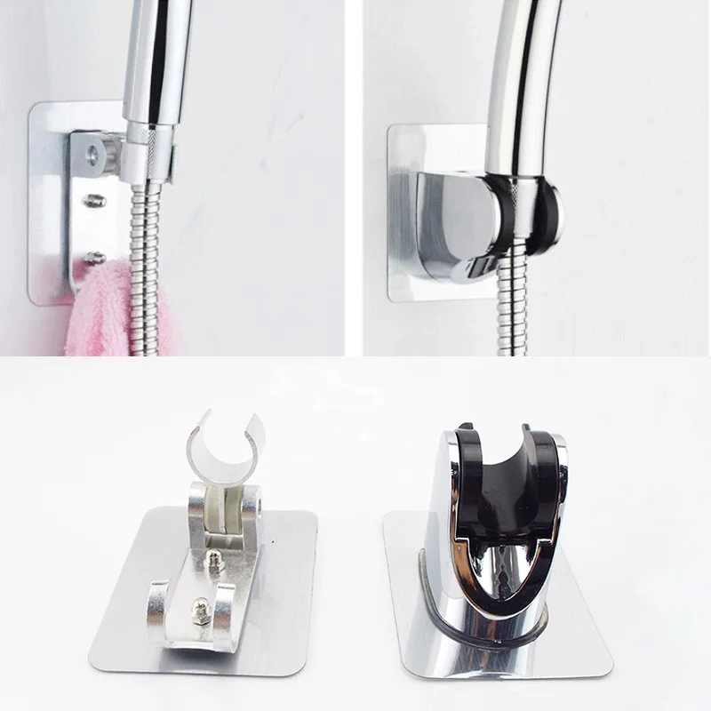 Adjustable Polished Self-adhesive Handheld Suction Up Drill-free Shower Head Holder Shower Head Rack Punch-free