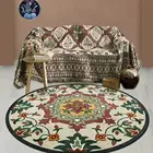150 см Ретро Красный Зеленый цветочный этнический стиль гостиная спальня подвесная корзинка на стул круглый напольный коврик ковер на заказ