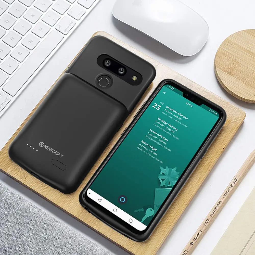NEWDERY, новейший чехол с аккумулятором 4700 мАч для LG G8 ThinQ, тонкий чехол с зарядкой, тонкий чехол из ТПУ для LG G8 ThinQ, черный