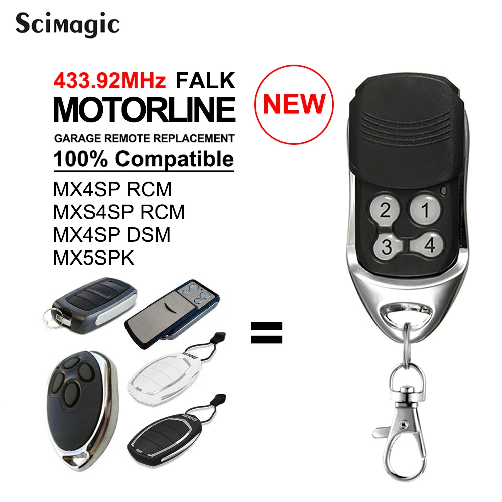 

Пульт дистанционного управления для гаражных ворот Motorline MX4SP RCM New FALK, 4 канала, 433,92 МГц