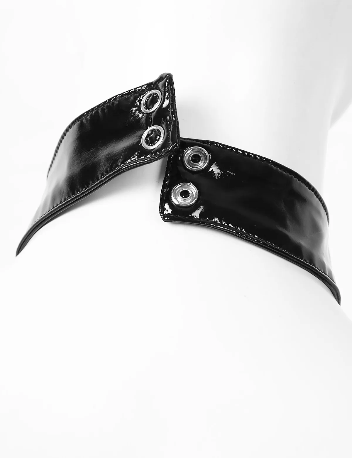 

Women's Wet Look Patent Leather Bra Bralette Lingerie Bras Top Halter Neck Adjustable Straps Buckled Wire-free Push Up Bra Tops