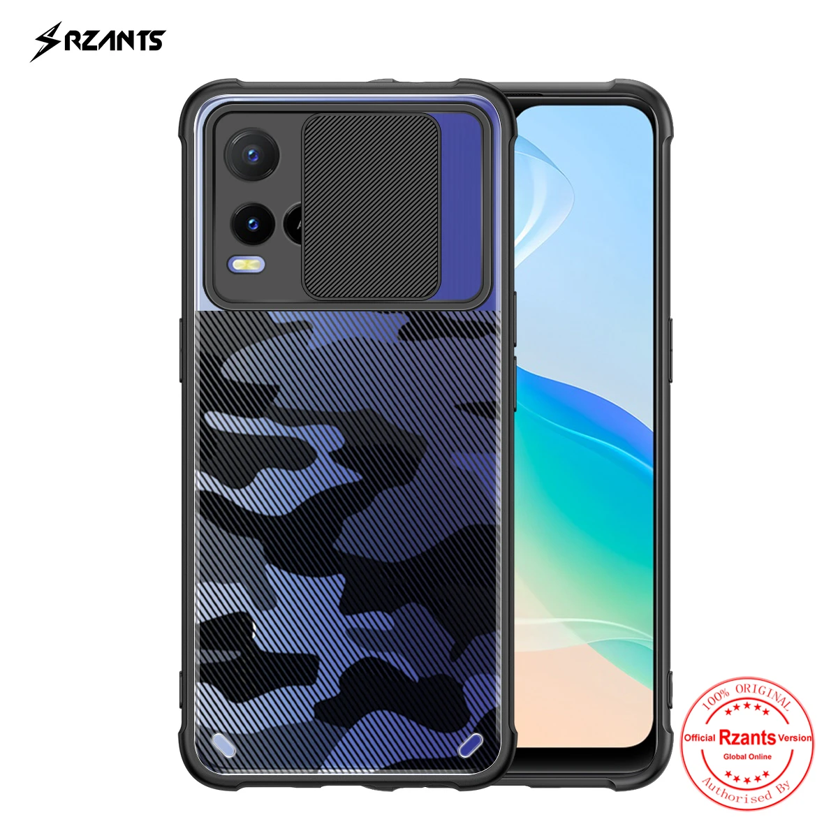 

Rzants For VIVO Y21 Y21S Case Hard [Camouflage Lens] Camera Protection Hlaf Clear Cover