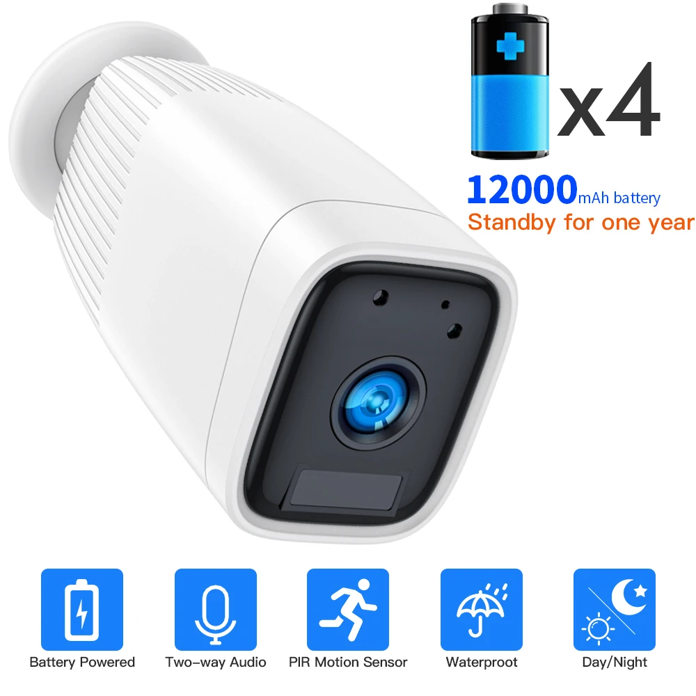 Камера видеонаблюдения SDETER 1080P с перезаряжаемой батареей Wi Fi IP защита от непогоды