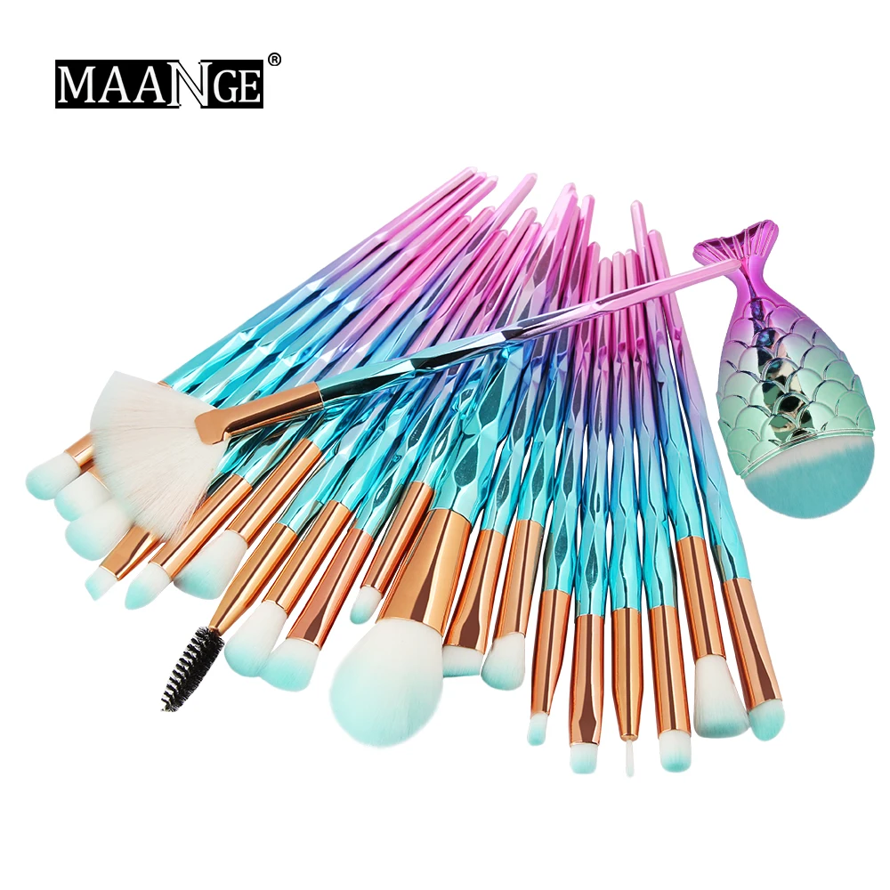 

MAANGE Pro Diamond Makeup Brushes Set Fan Powder Foundation Eye shadow Lip Blending Cosmetic Beautiful Make Up Brush Tools