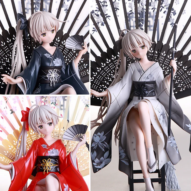

Anime Yosuga No Sora Figure Toys Sora Kasugano Antique Background Fan Sitting Posture Base 20cm PVC Collection Model Doll Toys