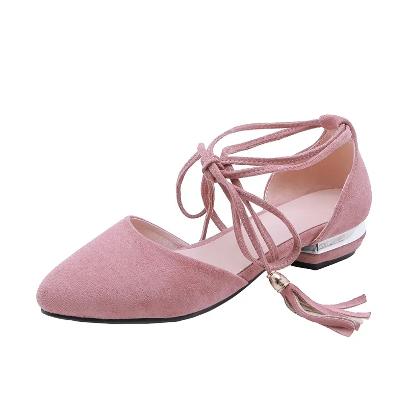 Женские туфли на высоком каблуке женские лодочки с ремешком щиколотке и бахромой