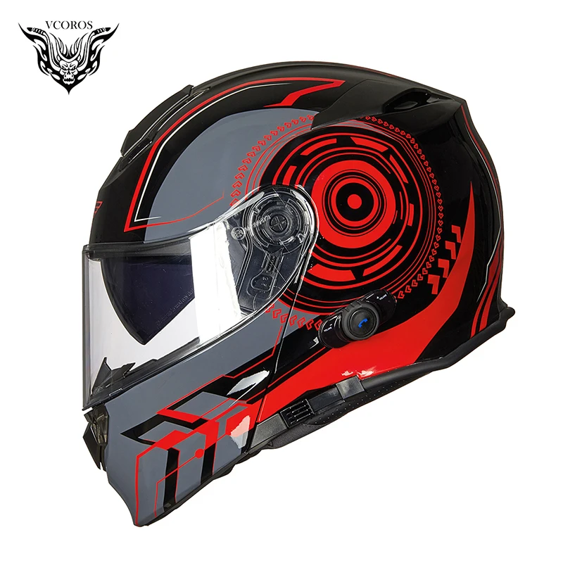 Мотоциклетный шлем Vcoros модульный водонепроницаемый с BlueTooth сертификацией CE |