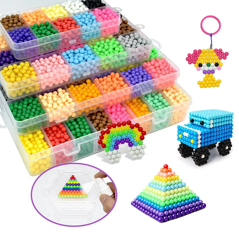 

JINLETONG puzzle 1000 pieces Water Spray Beads DIY Kids fuse beads Toys 3D Puzzle Educational Toys for Children