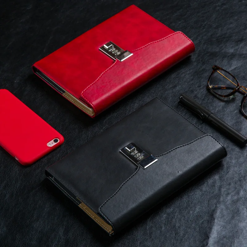 A5 замок для дневника простой Тетрадь Роскошные деловая кожаная записная книжка с