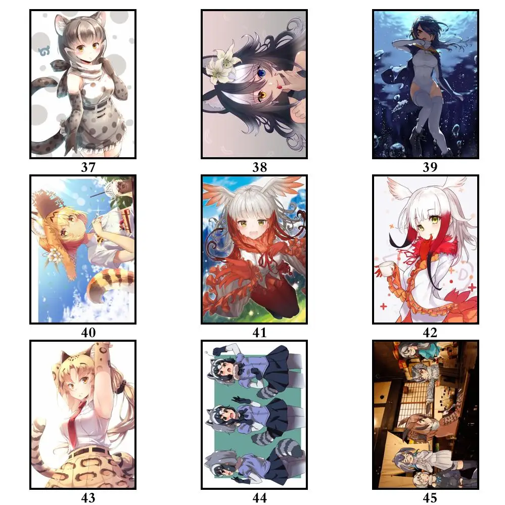 50 Дизайнов Постер Kemono Friends из белой бумаги маскарадная Наклейка на стену для