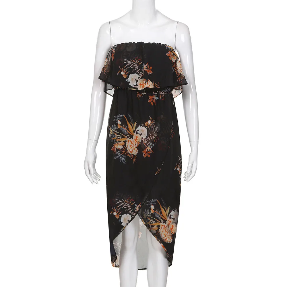 Модное сексуальное женское платье с открытыми плечами в стиле бохо летнее