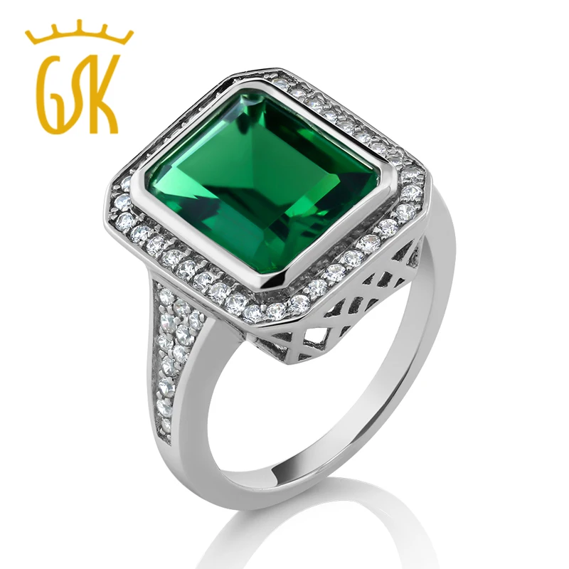 Обручальное кольцо GemStoneKing для женщин 5 00ct восьмиугольная огранка нано изумруд
