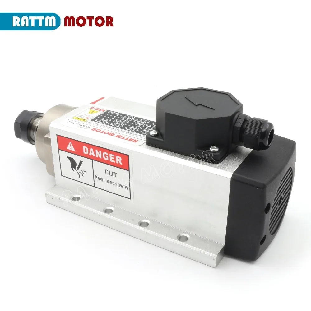 DE квадратный 2.2kw с воздушным охлаждением ЧПУ мотор шпинделя 220V 24000 об/мин ER20 квт.
