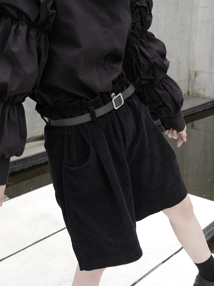 Женские шорты, летние новые черные простые облегающие модные нестандартные вельветовые шорты, женские персонализированные повседневные м... от AliExpress RU&CIS NEW
