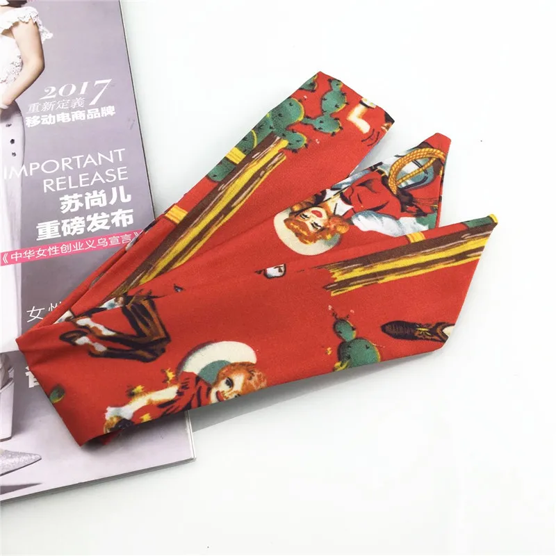 

New Retro Personality Girls Headband Hairband Fashion Simplicity Women Korean Lady Style Printing Bow Hair Accessories Ornament