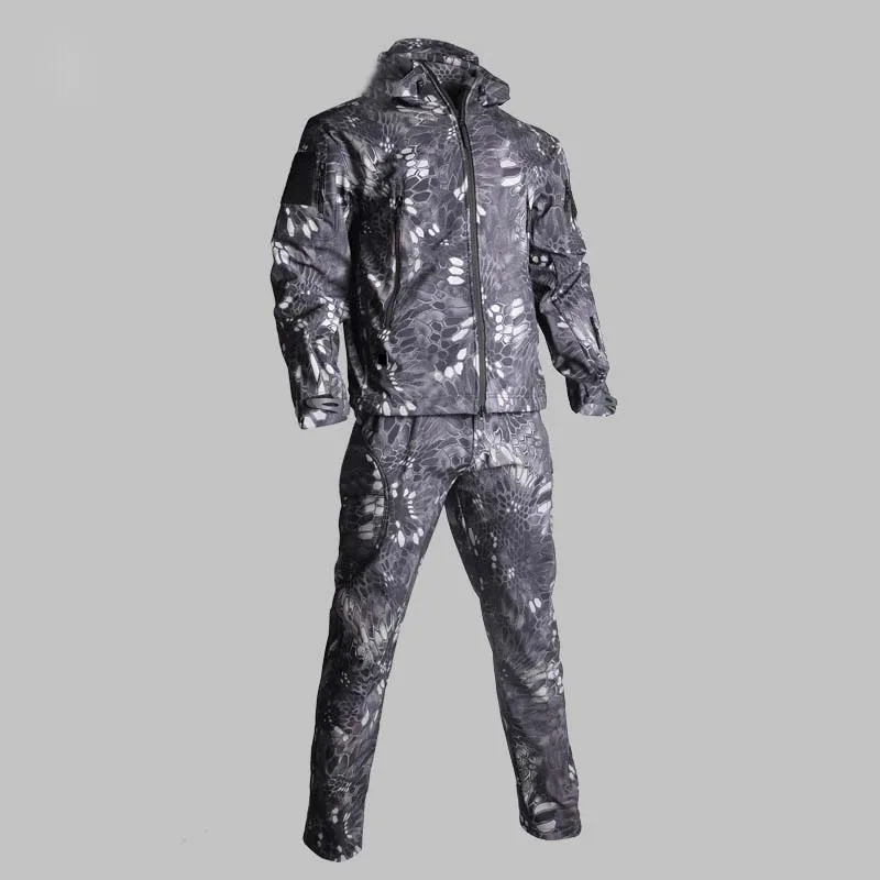 Тактическая куртка для охоты камуфляжная флисовая водонепроницаемая