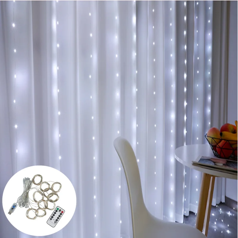 

3M LED Fairy Lights Curtain Lamp Remote Control USB Wedding New Year Garland Decor Christmas Home Decoration Room Decoration
