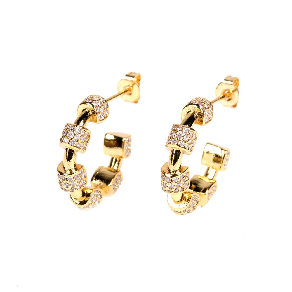 

Новинка 2021 г., серьги с-образной формы с микро-инкрустированным цирконием, модные женские серьги, подчеркивающие индивидуальность