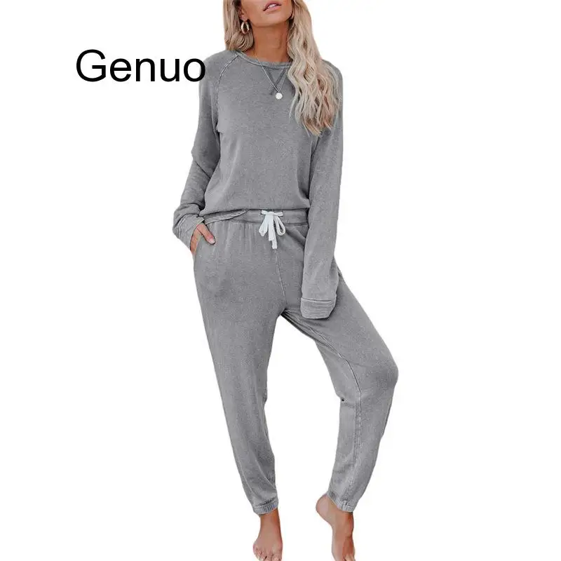 The New Tie-dye Two-piece Suit Nightclothes European And American Casual Home Clothing Pajamas Sleepwear Woman Pyjamas Homewear