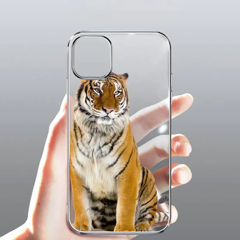 

Tiger Phone Case Transparent for Clear iPhone case 11 12 mini pro XS MAX 8 7 6 6S Plus X 5S SE 2020 XR