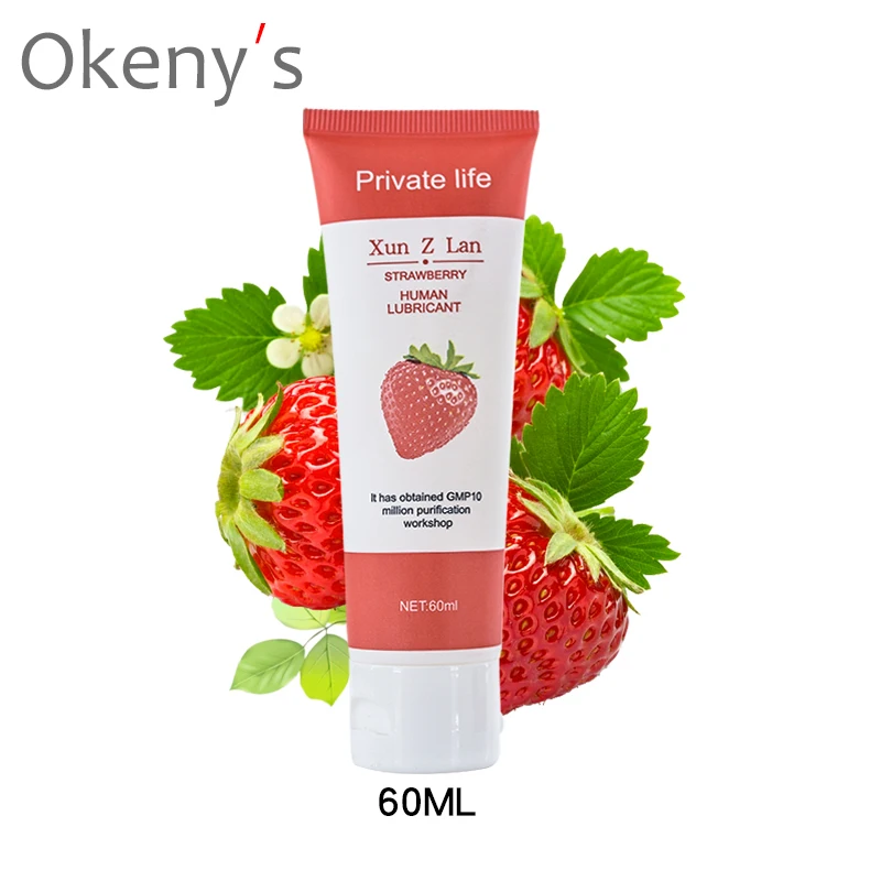 Интимная смазка 60 мл клубничный съедобный лубрикант с фруктовым вкусом Женский