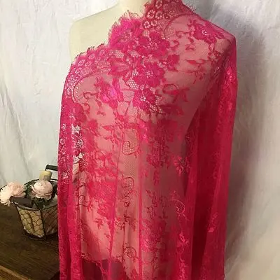 rose red 3 м/лот 16 цветов Франция ресницы кружевной ткани мягкий нейлон платье Сексуальная Ткань Пижамы 6 метров RS741 - Цвет: rose red