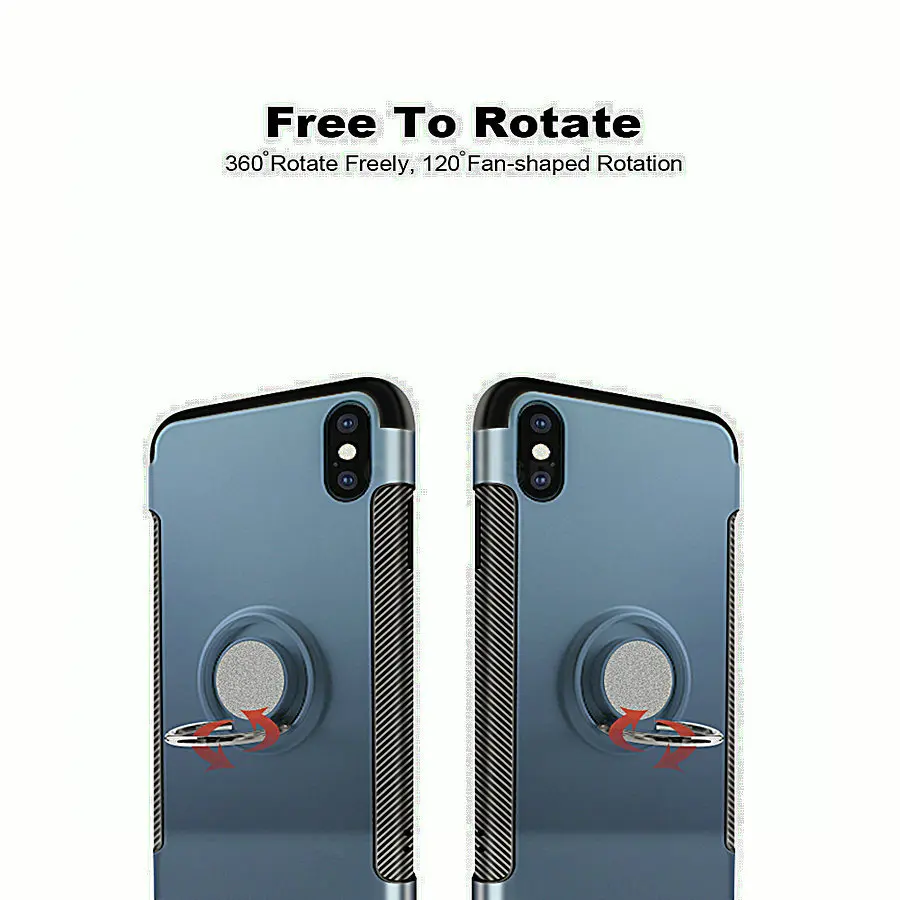 Personalised iphone xs max Shockproof Armor Stand Case With Holder Finger Ring Cover Cases For 7 8 X Plus SE Phone | Мобильные
