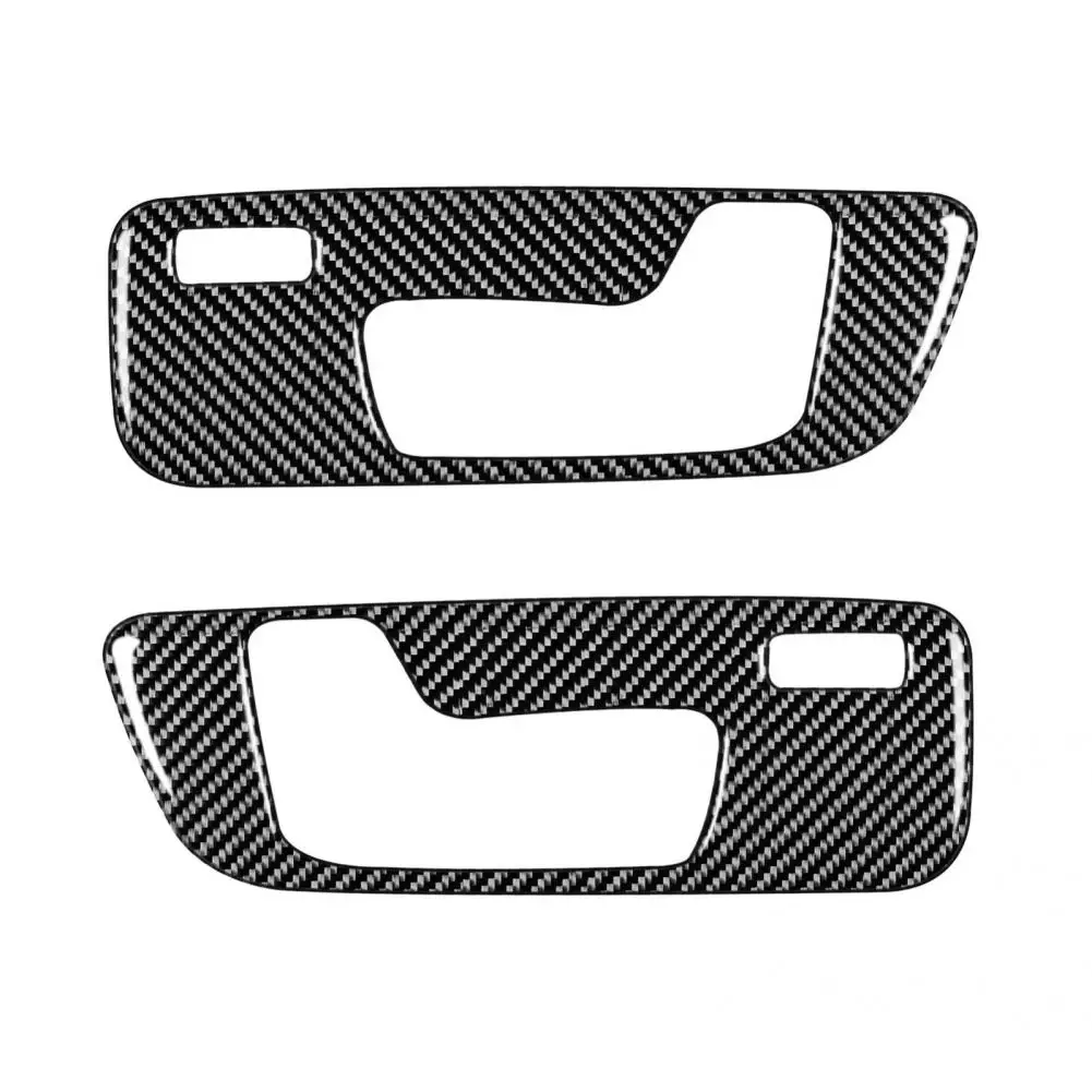 

Lightweight 2Pcs Convenient Black Seat Adjustment Panel Cover Carbon Fiber Panel Trim Cover Self-adhesive