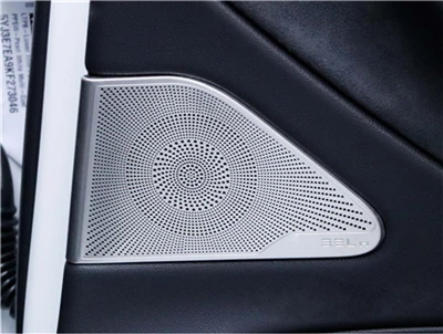 for rear door Внутренние аксессуары для Tesla модель 3 Модель 3 дверная акустическая крышка столб отделка динамиков декоративная наклейка на рамку - Название цвета: for rear door