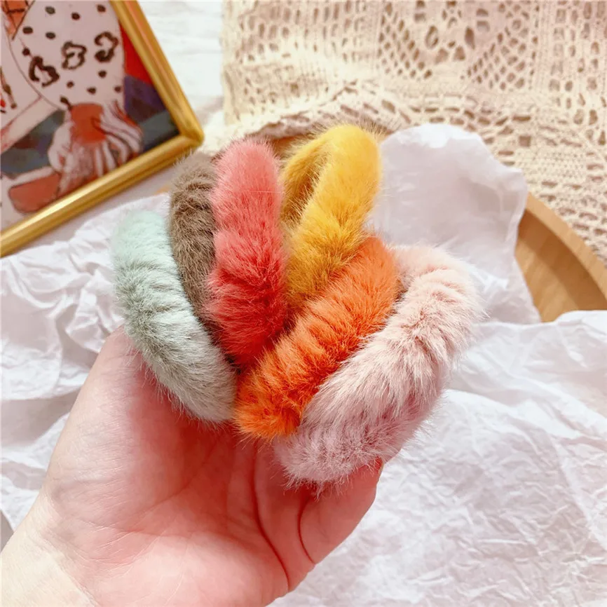 Аксессуары для волос девушек женщин одноцветная зимняя лента круглая мягкая